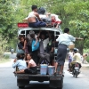 sagaing packed bus with monks