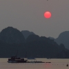 sunset halong bay boat