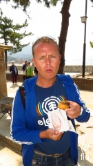 John enjoys Oyster rice cakes