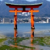 Miyajima floating torii gate view