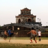 Vietnamese boys playing football