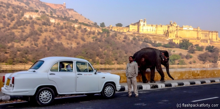 amber-palace-and-our-ambassador-car