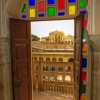 hawa-mahal-through-stained-glass-door-frame