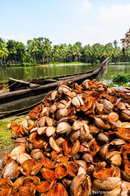 coconut-husk-pile-kerala-backwaters