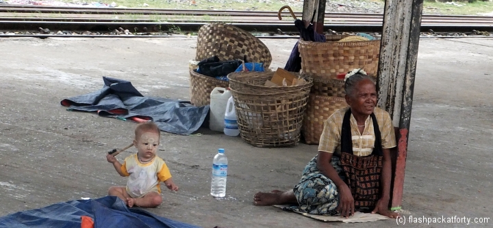 mandalay yangon train station baby