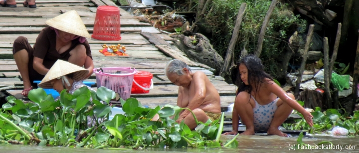 Mekong river bathing