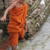 monk bathes at mingun
