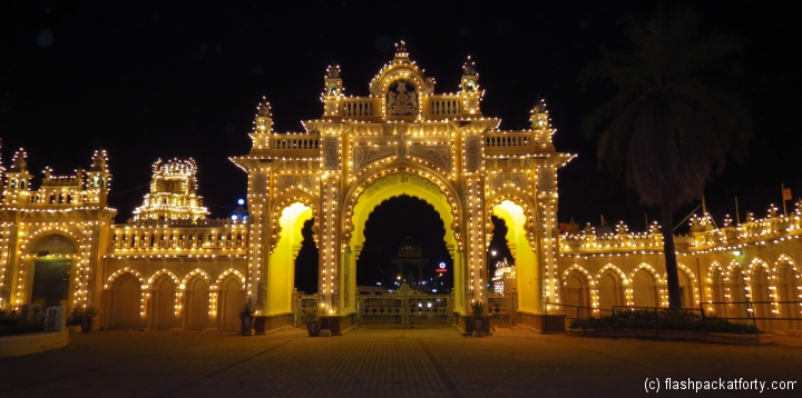 mysore-palace-gates-at-night-india