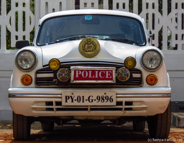 pondicherry-ambassador-police-car