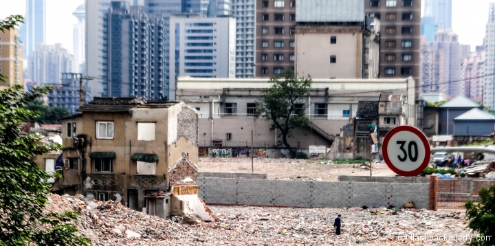 old dilapidated building shanghai