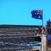 Sydney Harbour Bridge Walkers with Flag